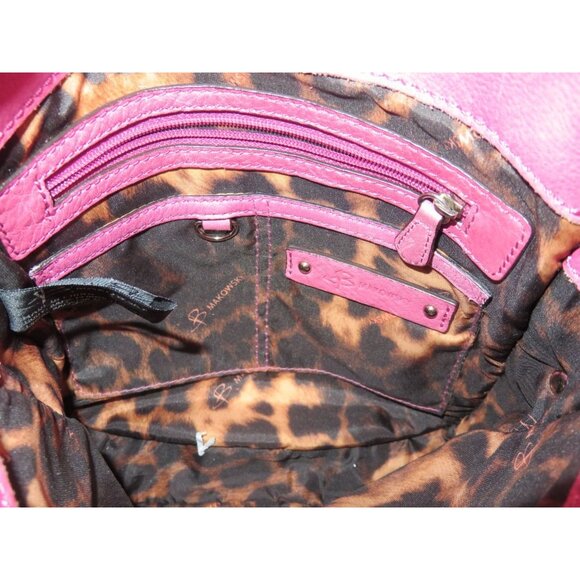 B. Makowsky Pink Lasercut perforated leather turnlock Crossbody Bag & dustbag - Picture 7 of 11
